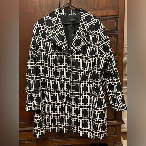 Lane Bryant Black and Cream Patterned Jacket